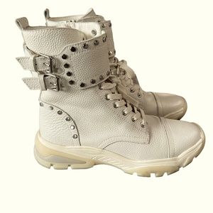 SAM EDELMAN RESNIE Studded Lug Ole Leather Upper Boots Women’s 8 EUC